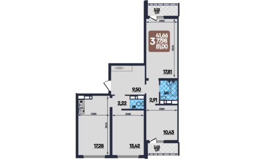 Продажа 3-х комнатной квартиры в новостройке, строение 23, Мариуполь