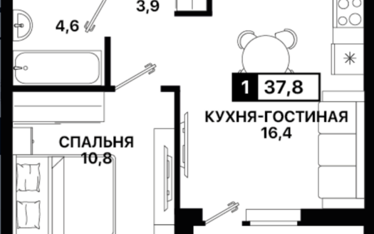 Продажа 1 комнатной квартиры в новостройке, резиденция 4, Мариуполь