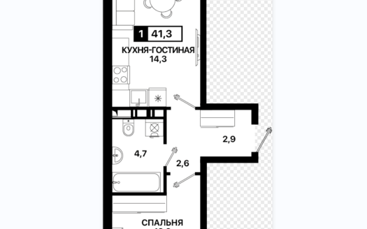 Продажа 1 комнатной квартиры в новостройке, резиденция 5, Мариуполь