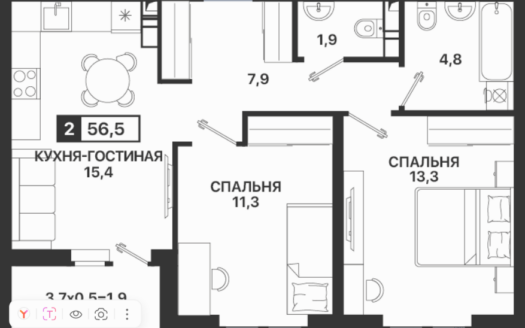 Продажа 2-х комнатной квартиры в новостройке, резиденция 6, Мариуполь