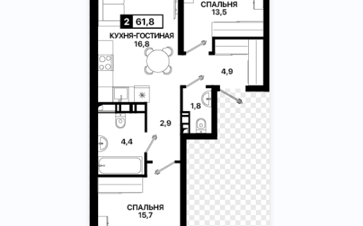 Продажа 2-х комнатной квартиры в новостройке, резиденция 6, Мариуполь