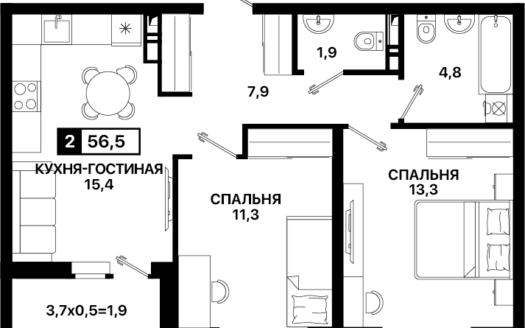 Продажа 2-х комнатной квартиры в новостройке, резиденция 4, Мариуполь