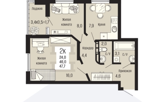 Продажа 2-х комнатной квартиры в новостройке, Донецк